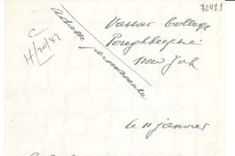 [Carta] 1942 ene. 11, New York [a] Gabriela Mistral