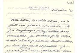 [Carta] 1942 ago. 16, New York [a] Gabriela Mistral