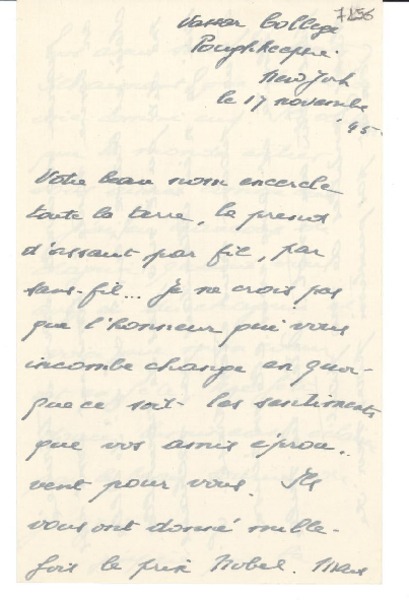 [Carta] 1945 nov. 17, New York [a] Gabriela Mistral