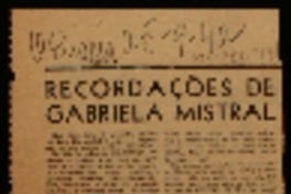 Recordações de Gabriela Mistral