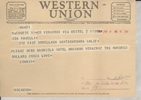 [Telegrama] 1949 ene. 7, Veracruz, [México] [a] Eda Ramelli, 512 East Arrellaga, Santa Barbara, Calif., [EE.UU.]