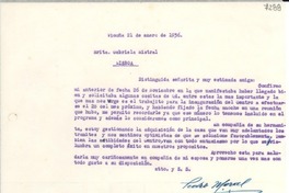 [Carta] 1936 ene. 21, Vicuña [Chile] [a] Gabriela Mistral, Lisboa