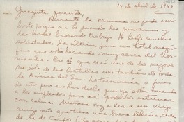 [Carta] 1949 abr. 14 [a la] Guagüita querida