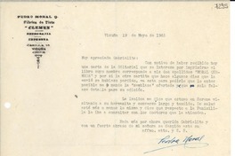 [Carta] 1945 mayo 19, Vicuña [Chile] [a] Gabriela Mistral