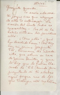 [Carta] 1949 abr. 18, [Puerto Rico] [a la] Guagüita querida
