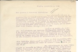 [Carta] 1951 ago. 15, Vicuña, [Chile] [a] Gabrielita [Mistral]