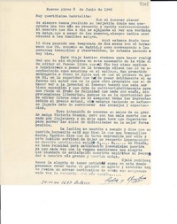 [Carta] 1946 jun. 8, Buenos Aires [a] Gabriela Mistral