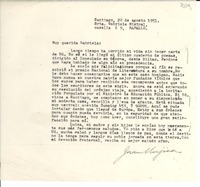 [Carta] 1951 ago. 20, Santiago, [Chile] [a] Gabriela Mistral, Rapallo, [Italia]
