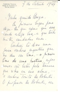 [Carta] 1944 sept. 7, Rio de Janeiro, [Brasil] [a] [Gabriela Mistral]