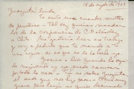 [Carta] 1949 ago. 18 [a la] Guagüita linda