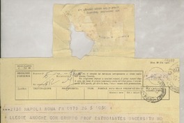 [Telegrama] 1952 jul. 5, Roma, [Italia] [a] Gabriela Mistral, Napoli, [Italia]