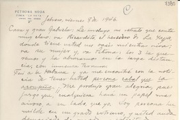 [Carta] 1946 feb. 8, La Yaya, [Cuba] [a] Gabriela Mistral