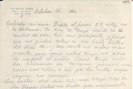 [Carta] 1946 oct. 1, La Yaya, [Cuba] [a] Gabriela Mistral