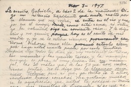 [Carta] 1947 nov. 3, [Cuba] [a] Gabriela Mistral