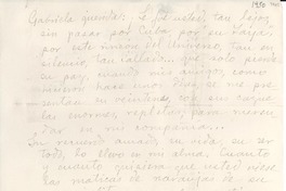 [Carta] [1950], Finca de Yaya, Barreto, Provincia de Matanzas, [Cuba] [a] Gabriela [Mistral]