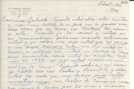 [Carta] 1948 abr. 26, La Yaya, [Cuba] [a] Gabriela Mistral