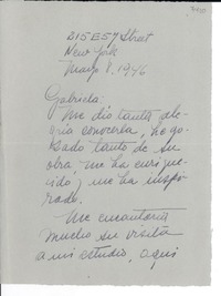 [Carta] 1946 mayo 8, New York, [EE.UU.] [a] Gabriela [Mistral]