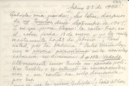[Carta] 1950 feb. 23, [La Yaya, Cuba] [a] Gabriela Mistral