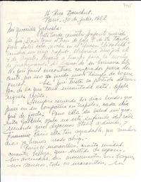[Carta] 1952 jul. 30, París, [Francia] [a] Gabriela [Mistral]
