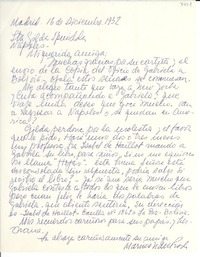 [Carta] 1952 dic. 16, Madrid, [España] [a] Gilda Péndola, Nápoles