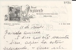 [Carta] 1953 oct. 11, [Cuba] [a] Gabriela Mistral