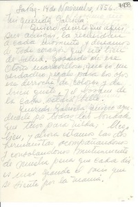 [Carta] 1956 nov. 14, La Paz [a] Gabriela Mistral