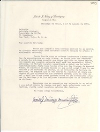 [Carta] 1953 ago. 12, Santiago de Chile [a] Gabriela Mistral, New York, E. U. A.