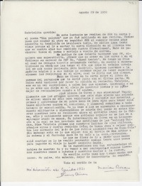 [Carta] 1950 ago. 29, Buenos Aires, [Argentina] [a] Gabriela [Mistral]