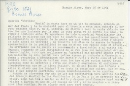 [Carta] 1951 mayo 26, Buenos Aires, [Argentina] [a] Gabriela [Mistral]