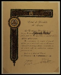 [Diploma] 1938 sept. 6, Guayaquil, Ecuador [a] Gabriela Mistral