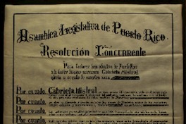 [Diploma] 1933 abr., San Juan, Puerto Rico [a] Gabriela Mistral