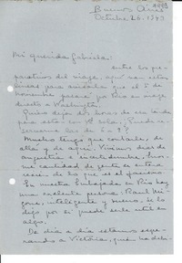 [Carta] 1943 oct. 26, Buenos Aires [a] Gabriela Mistral