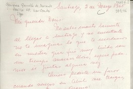 [Carta] 1965 mar. 2, Santiago, [Chile] [a] Mi querida Doris