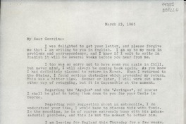 [Carta] 1965 Mar. 23, [Estados Unidos] [a] My dear Georgina