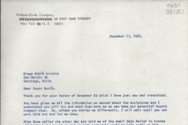 [Carta] 1966 Dec. 13, New York, [Estados Unidos] [a] Diego Dublé Urrutia, San Martín 32, Santiago, Chile