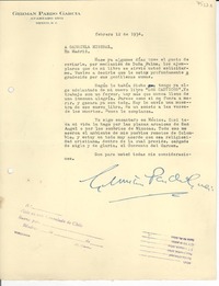[Carta] 1934 feb. 12, México D.F. [a] Gabriela Mistral, Madrid, [España]