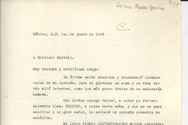 [Carta] 1949 jun. 1, México D.F. [a] Gabriela Mistral
