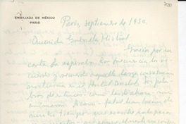 [Carta] 1950 sept., París, [Francia] [a] Gabriela Mistral