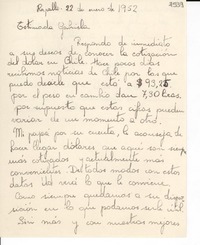 [Carta] 1952 ene. 22, Rapallo, [Italia] [a] Gabriela Mistral