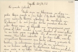 [Carta] 1952 jun. 23, Rapallo, [Italia] [a] Gabriela Mistral