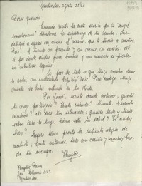 [Carta] 1963 ago. 22, Montevideo, [Uruguay] [a] Doris querida
