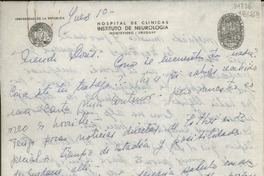 [Carta] Montevideo, Uruguay [a] Querida Doris