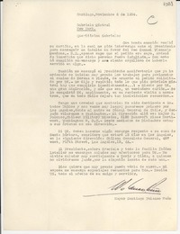 [Carta] 1954 nov. 6, Santiago [a] Gabriela Mistral, New York