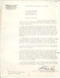 [Carta] 1956 nov. 149, Washington [a] Gabriela Mistral, Roslyn Harbor, Long Island