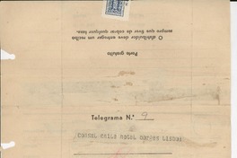 [Telegrama] 1937 mar. 16, Jerez, Frontera, [España] [a] Consul de Chile, Lisboa