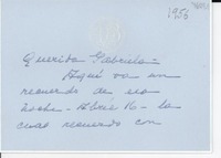 [Carta] [1956?], Washington D.C., [EE.UU.] [a] Gabriela Mistral, New York, [EE.UU.]