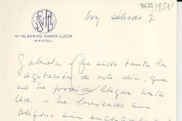 [Carta] [1951, Nápoles] [a] Gabriela Mistral
