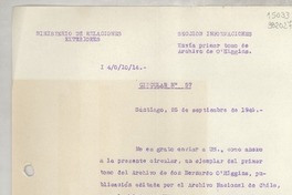Circular N° 57, 1946 sept. 25, Santiago [a] los señores jefes de misión y consules de Chile en el exterior