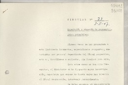 Circular N° 23, 1947 mayo 3 Expedición y visación de pasaportes. Actos notariales