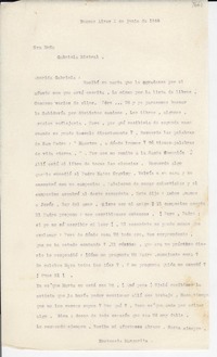 [Carta] 1948 jun. 2, Buenos Aires, [Argentina] [a] Gabriela Mistral